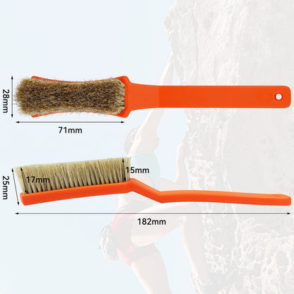 TWO STONES Climbing & Bouldering Brush with Natural Firm Boar's Hair Bristles and Durable Handle (PT-18005-BK&OG-TS)