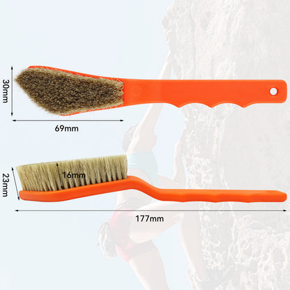 TWO STONES Boar Hair Rock Climbing Brush with Ergonomic Handle (PT-18007-BK&OG-TS)