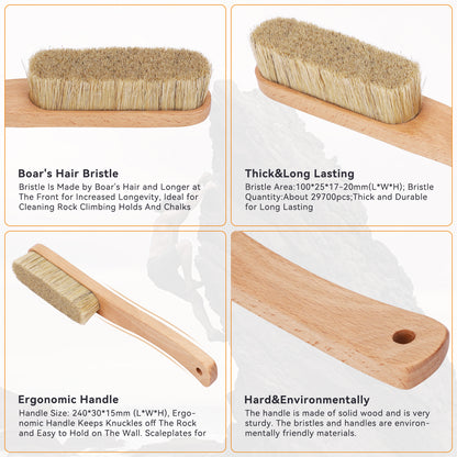 Premium Wooden Bouldering Brush with Strong Handle, Uni-Sex Boulder Brushes as Rock Climbing Gift (CJ-CB2001A-B-TS)