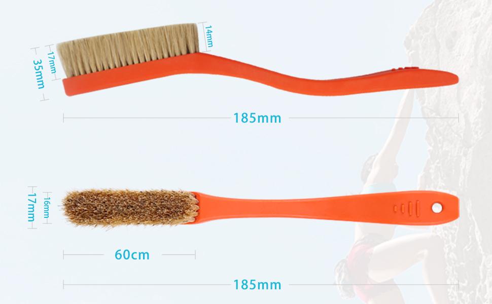 TWO STONES Climbing & Bouldering Brush with Natural Firm Boar's Hair Bristles and Durable Handle (PT-16027-MIX6-TS)