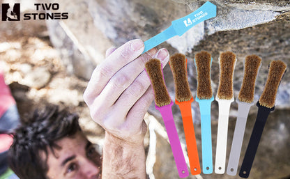 TWO STONES Climbing & Bouldering Brush with Natural Firm Boar's Hair Bristles and Durable Handle (PT-18005-BK&LBL-TS)