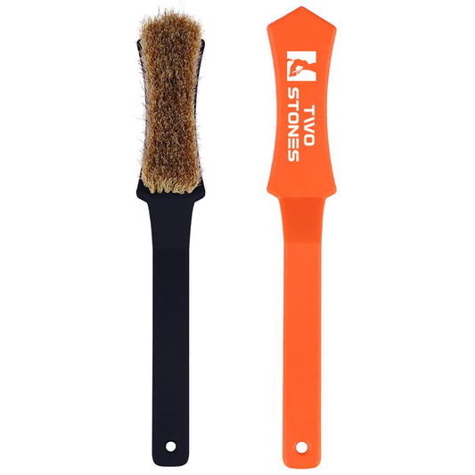 TWO STONES Climbing & Bouldering Brush with Natural Firm Boar's Hair Bristles and Durable Handle (PT-18005-BK&OG-TS)