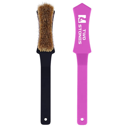 TWO STONES Climbing & Bouldering Brush with Natural Firm Boar's Hair Bristles and Durable Handle (PT-18005-BK&PP-TS)