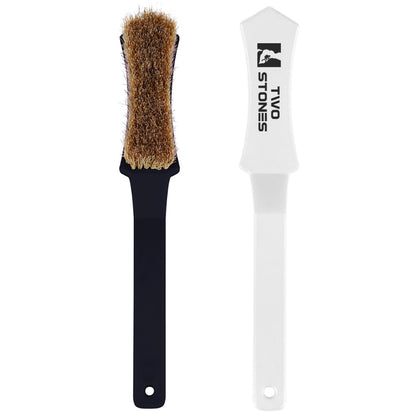 TWO STONES Climbing & Bouldering Brush with Natural Firm Boar's Hair Bristles and Durable Handle (PT-18005-BK&WH-TS)