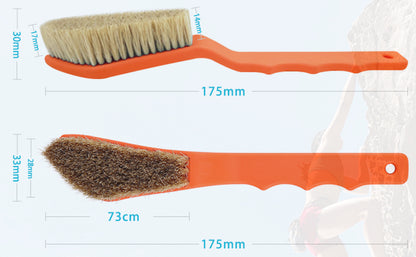 TWO STONES Boar Hair Rock Climbing Brush with Ergonomic Handle Durable Cleaning Tool (PT-18007-MIX6-TS)