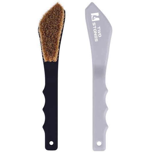 TWO STONES Boar Hair Rock Climbing Brush with Ergonomic Handle (PT-18007-BK&GY-TS)