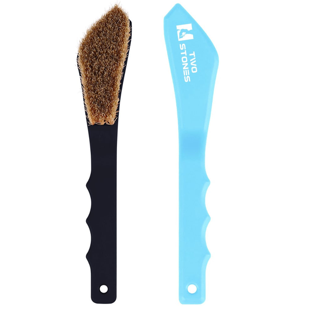 TWO STONES Boar Hair Rock Climbing Brush with Ergonomic Handle (PT-18007-BK&LBL-TS)