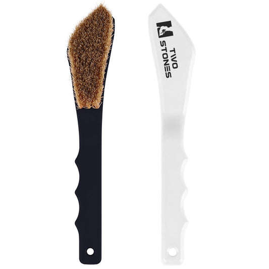 TWO STONES Boar Hair Rock Climbing Brush with Ergonomic Handle (PT-18007-BK&WH-TS)